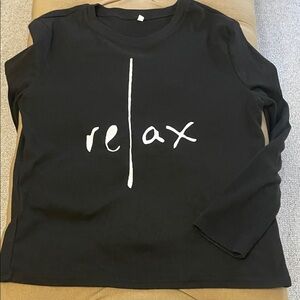 Elegant Black 'Relax' Women's Long Sleeve Top